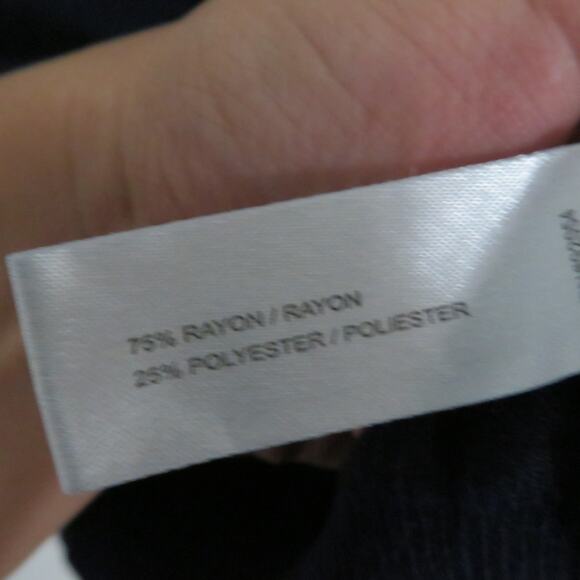 Carolyn Taylor Womens Sz M Navy Ruched Button Front Knit Sweater - Picture 4 of 4